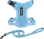 Voyager Escape-Proof Step-in Lock Cat Harness & 5ft Neoprene-Handle Leash Set All-Weather Mesh with Reflective Stitching for Small to Large Cats by Best Pet Supplies, Baby Blue, S