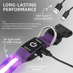 Super Bright LED Dog Collar - Fully Waterproof & Adjustable Glow Collar - USB-C Rechargeable for Night Walking, Safety - Flashing Lighted Collar for Dogs(Purple,Medium)