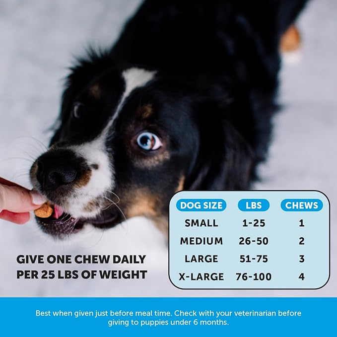Omega Skin Health Chews for Dogs, Alaskan Salmon Oil, Omega-3 Fish Oil, Krill, Spirulina, Omega-3s, Healthy Skin & Coat, Itchy Skin, Dog Allergies, May Reduce Shedding (90 Count)