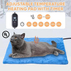 Large Heated Cat House for Outside, Insulated Weatherproof Outdoor Feral Cat House with Timer & Adjustable Temperature Heater Pad, Elevated Pet House with Escape Door for Winter, Barn, Porch