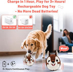 Interactive Dog Toys - Auto Bounce, Move & Vibrate with Sound, Talking Squirrel Puppy Toy for Small Medium Large Dogs, Rechargeable Durable Toy for Anxiety Relief, Boredom & Indoor Play