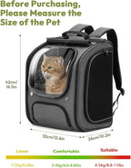 Pecute Cat Backpack Carrier, Large Space Cat Bubble Backpack, Breathable Cat Carrier, Shaded Dog Backpack Carrier, Ergonomic 3D Design for Travel, Hiking, Suitable for Shopping, and Vet, Gray