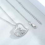 MEDWISE 925 Sterling Silver Dog Paw Print/Rabbit/Panda/Frog Necklace Pendant Heart Necklace Jewelry Gifts for Women Ladies Wife Mother Daughter Granddaughter Birthday Christmas