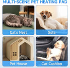 Pet Heating Pad, Dog Heating Pad, Waterproof Adjustable Temperature Indoor Cat Heating Pad with Timer, 86℉-140℉ Easy to Clean Heating Pad, Cloth Cover Included - 13.77" x 19.68" Small