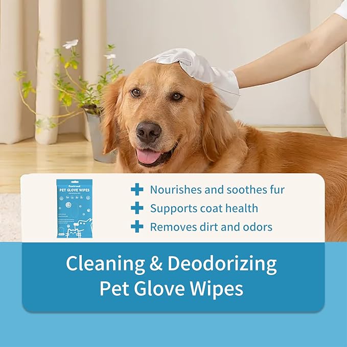 30Pcs Hypoallergenic Pet Grooming Wipes for Dogs & Cats - Coconut Oil Cleaning & Deodorizing Bathing Wipes with Hydrating Formula for All Body Parts,Dog Cleaning Wipes Remove Odor (5 Pack)