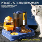 Automatic Dog Cat Feeder and Water Dispenser, 2 in 1 Gravity Food Feeder and,Waterer Set with Pet Food Bowl for,Small Medium Dog Puppy Kitten - A Dual-use cup1;Pet toys2.4PCS