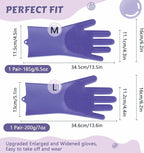 Pecute Heat Resistant Silicone Grooming Gloves with High-Density Teeth and Enhanced Five Finger Design for Bathing and Massaging Dogs and Cats