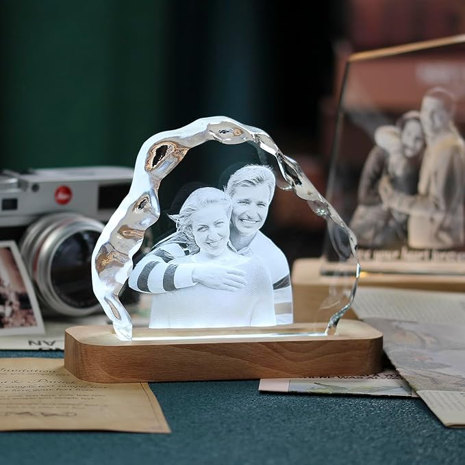 Personalized Dog Memorial Gifts, Custom Pet 3D Crystal Photo，Pet Memorial,3D Engraved Crystal Keepsake Gift, Dogs Or Cats Personalized Photo Frame