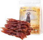 Duck Jerky Dog Treats, Natural Healthy Duck Twisted Strips with 1% Taurine, High Protain Low Fat Dog Training Rewards Treats for Small Medium Large Breeds, 10.6 oz