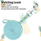 PUPTECK Adjustable Cat Harness and Leash Set Escape Proof Kitten Strap Collar for Walking Travel, Pineapple