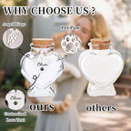 Personalized Pet Fur Keepsake Bottle, Heart Shape Custom Name Engraved Glass Dog Hair Keepsake, Pet Hair Memorial Vials for Dog/Cat Hair & Ashes, Sympathy Gift for Pet
