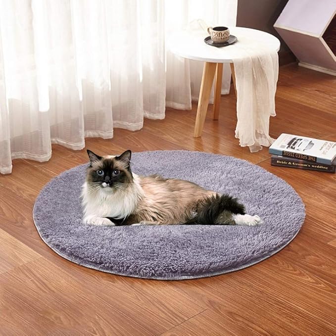USB Charging Interface Cat Plush Mat,Pet Heating Pad, Plush Puppy Heating Pad, Professional Manufacturing Pet Warming Pad Pet Heating Blanket for Small Dogs Cats(Silver Gray)