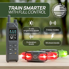 2-in-1 Dog Shock Collar with Remote & 360° LED Safety Lights – 4200FT Range Dog Training Collar, IPX7 Waterproof, 4 Training Modes, Rechargeable E-Collar for Small Medium & Large Dogs (10-120lbs)