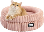 BALANCE Cat Bed Kitten Bed, Washable Round Cat Beds for Indoor Cats,Super Soft Plush Faux Fur Pet Bed for Puppy and Kitten with Anti-Slip Bottom