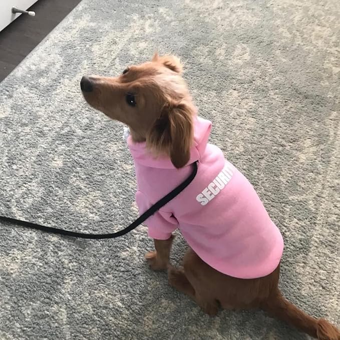 BINGPET Security Dog Hoodies Puppy Sweater Cold Weather Dog Coats Soft Brushed Fleece Pet Clothes Hooded Sweatshirt for Dog Cat