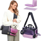 Small Dog Sling Carrier, Front Facing Dog Carrier Sling, Hands Free Pet Carriers Bag with Padded Adjustable Strap and Poop Dispenser Machine Washable for Small Dogs Cats Travel Outdoor-Black