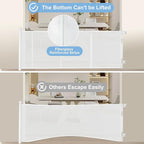 150″ Retractable Baby Gate – 34″ Tall Extra Wide Safety Gate for Large Hallways, Open Areas, Pet Zones – Durable Mesh Gate for Kids and Dogs, White