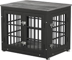 26 Inch Heavy Duty Dog Crate Furniture for Small Dogs, Decorative Pet House End Table, Wooden Cage Kennel Furniture Indoor, Gray