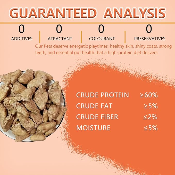 Freeze Dried Chicken Heart Pet Treats 5.3 oz, Freeze Dried Raw Single Ingredient Dog Treats, Training Treats, Meal Toppers for Dogs Cats, High Protein, Grain Free, Gluten Free