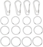 Dog Tag Clips 304 Stainless Steel Pet ID Tag Holder for Dog Cat Collars and Harnesses(8pcs), Silver 04