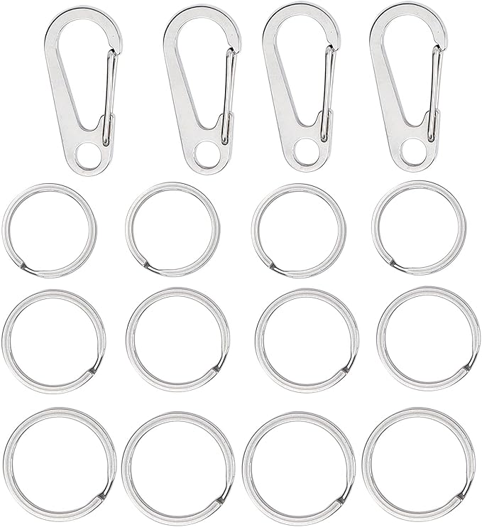 Dog Tag Clips 304 Stainless Steel Pet ID Tag Holder for Dog Cat Collars and Harnesses(8pcs), Silver 04