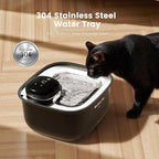 Gardner Pet Wireless Cat Water Fountain Stainless Steel Tray, 3.78L Cat Fountain Battery Operated, Cordless Pet Water Fountain for Cats & Dogs with Motion Sensor, Temperature Display - 1 Gallon