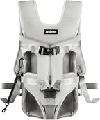 PetBonus Pet Front Dog Carrier Backpacks, Adjustable Pet Backpack, Legs Out Easy-fit Puppy Chest Carrier for Medium Small Dogs, Hands Free for Hiking, Cycling (Grey, M)