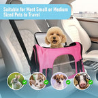 Expandable Cat Carrier for Travel, Soft-Sided Pet Carrier for Cats and Small Dogs, Airline Approved, Comfortable & Breathable Cat Carrying Bag with Adjustable Strap for Daily Use & Airplane(Pink)