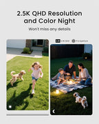 youkey S320 Magnetic Wire-Free Camera 2.5K QHD Security Camera with Dual Band WiFi 6, Built-in 8GB Storage, Color Night Vision, AI Human Pet Detection, IP65, No Monthly Fees