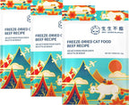 Freeze-Dried Cat Food, 97% Animal Origin Soft Dry Raw Food for Cats, High Protein Healthy Freeze Dried Cat Treat & Topper (Beef Recipe - 2.1 Ounce)