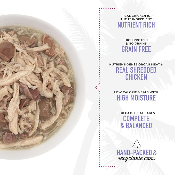 Tiki Cat After Dark, Chicken & Duck, High-Protein and 100% Non-GMO Ingredients, Wet Cat Food for Adult Cats, 2.8 oz. Cans (Pack of 12)