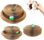 Kitty Kurlz Accordion Magic Organ Cat Scratcher Toys for Indoor Cats - Cardboard Cat Scratching Board Ball Scratcher Pad 3 Pack
