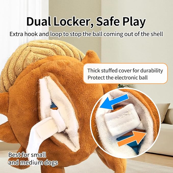 Interactive Dog Toys That Moves Active Ball for Dogs with Rechargeable Battery, Self Moving Balls and Plush Cover for Small & Medium Dogs to Chase, Barking Dog Toy Vibrates Toy HedgSpid