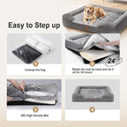 Gimars 3.7in Thickened Orthopedic Dog Bed for Large Dogs, Supportive Washable XL Dog Sofa Bed with Bolster & 28D Egg-Crate Mattress, Waterproof Lining for Anti Chewing & Biting