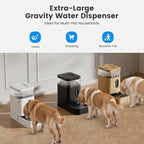 Gardner Pet Automatic Dog Water Dispenser Gravity Waterer with Stainless Steel Bowl Water Dispenser 8.5L Large Capacity Water Feeder for Dogs Cats Pets, BPA-Free Noise-Free (Light Brown, 8.5L)