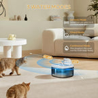 Wireless Cat Water Fountain, 118oz/3.5L Battery Operated Cat Fountain with 3 Modes, Ultra Quiet with Motion Sensor Automatic Pet Water Dispenser for Cats Dogs Multiple Pets (Black, M)