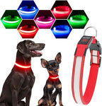 Visinite Light Up Dog Collar, Reflective LED Dog Collar, Adjustable Lighted Dog Collars Rechargeable Waterproof, Bright Dog Glow Collar for Pet Safety at Night Walking, Fit Large Medium Dogs