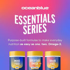 Oceanblue Essentials Everyday Omega 3 – 90 Count – Burpless Fish Oil Supplement with Vitamin D3 – EPA & DHA for Heart and Immune Support – Non-GMO – Tasty Orange Flavor – 3 Month Supply