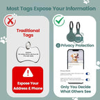 Dog ID Tag with QR Code & NFC, Silent Silicone Dog Name Tags Personalized for Pets- Scan QR for Instant Location Alert, Emergency Contact and Modifiable Pet Profile (Green)