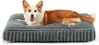 Dog Bed Medium Size Dog, Flat Pet Beds with Removable Washable Cover, Pet Mat Cute Crate Bed Thick Shredded Chopped Crate Foam & Anti Slip Bottom for Indoor, 29"x21"x3" Grey