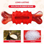 Dog Toys for Aggressive Chewers, Tough Indestructible Dog Chew Toys, Durable Nylon & Rubber Teething Toys for Large Medium Breed, Bone Shape