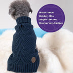 cyeollo 3XL Dog Sweaters for Large Dogs Boy, Stretchable & Cozy Warm Knit Doggy Sweater with Sleeves Turtleneck Fall Winter Cold Weather Big Dog Clothes Like Doberman Labrador, Navy XXXL