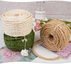 Sisal Rope for Cat Scratcher 3/10 Inch 50 Feet Cat Tree Rope Replacement Natural Hemp Rope, Thick Cat Scratching Post Rope for Indoor/Outdoor, Repairing, Recovering, DIY Scratcher (Brown)