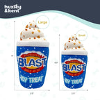 Huxley & Kent Funny Dog Toy w/Squeaker – Power Plush Squeaky Dog Toys for Small, Medium & Large Dogs – Soft Stuffed Animal for Indoor Play & Fetch - Arctic Blast Treat, Large