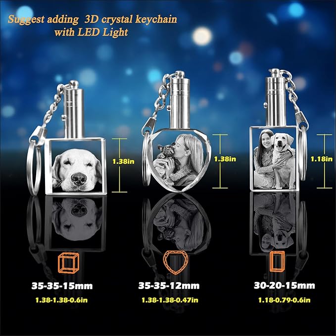 Pet Memorial Gifts for Dogs Cats Horses，Personalized Pet 3D Crystal Photo，Custom 3D Pictures,Engraved Crystal in Memory of Dog,3D Laser Etched Picture, Customized Gifts