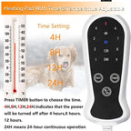 TJOY Pet Heating Pad Electric Heating Pad for Dogs and Cats Indoor Warming Mat Heated Pet Bed with Auto Power Off (Large： (32''x20''))