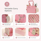 Dog Purse Carrier for Small Dogs, Soft Soft Sided Folding Dog Carriers for Small Dogs Medium Cats Puppies up to 15 Lbs, Washable Breathable Puppy Carrier for Outdoor Travel (Large Pink)