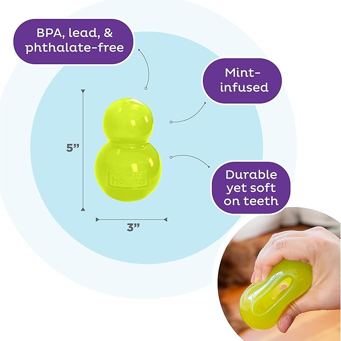 Outward Hound Double-Tuff Stuffable Dog Toy, Large 5-Inch Green - Treat Dispensing Chew Ball for Medium to Large Dogs, Interactive Puzzle for Enrichment & Slow Feeding