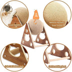 Cat Scratcher Toy,Natural Sisal Rope Cat Scratching Ball Scratcher Toy with Ball for Cats& Kittens&Dogs&Puppy, Interactive Solid Wood Scratcher Pet Toy Suitable for small cats and dogs (Large)