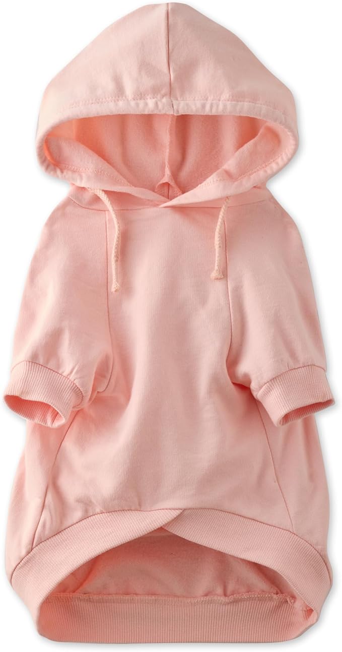 Rocky – The Orginal Lightweight Hooded TEE 100% Organic Cotton Dog Hoodie Pet Coat Sweater for Small, Medium, Large Dogs, Pink, X-Large